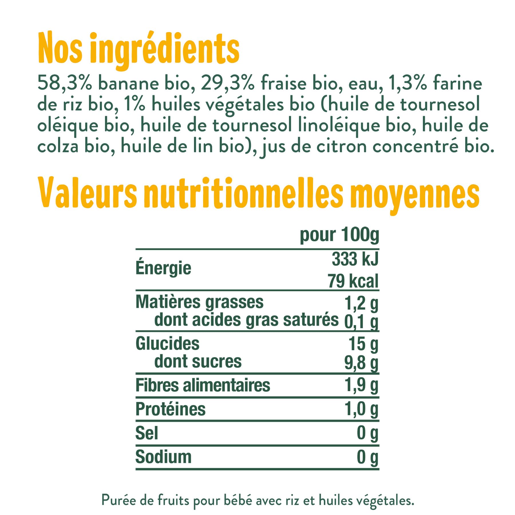 GOOD GOÛT Petit Déj Fraise Gourde Bébé Dès 6 Mois Sans Sucres Ajoutés 10x70g