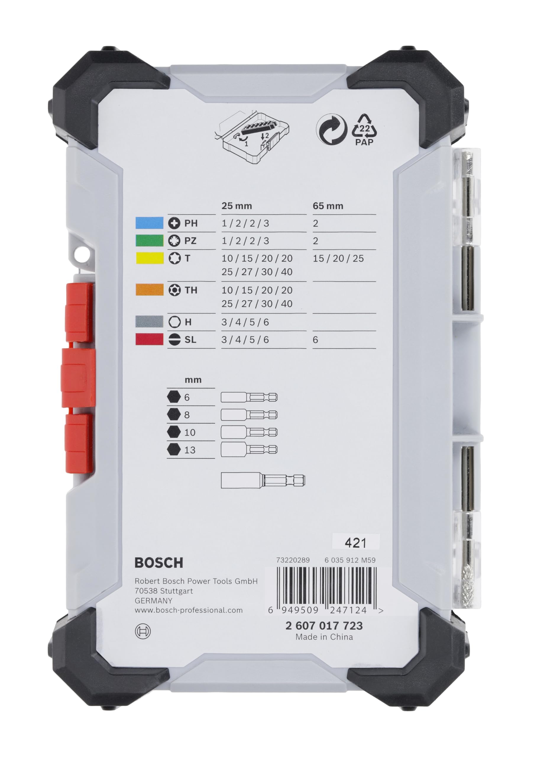 Bosch Juego de 43 puntas de destornillador extraduras, 43 piezas (197 x 110,5 mm, accesorios profesionales, destornilladores y taladros)