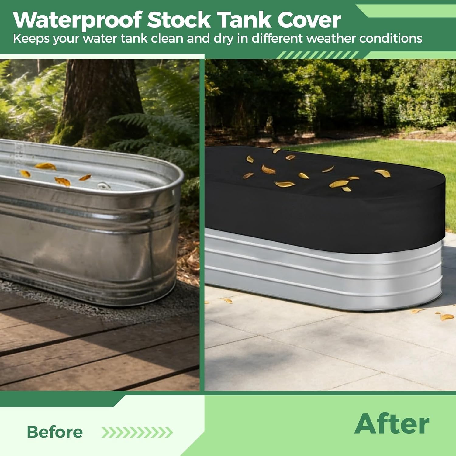 6 ft Waterproof Stock Tank Cover, 420D Oxford Water Tank Cover, Sunproof Tank Protective Cover, Dust-Resistant Storage Pool Shield for Garden, Patio, Farm