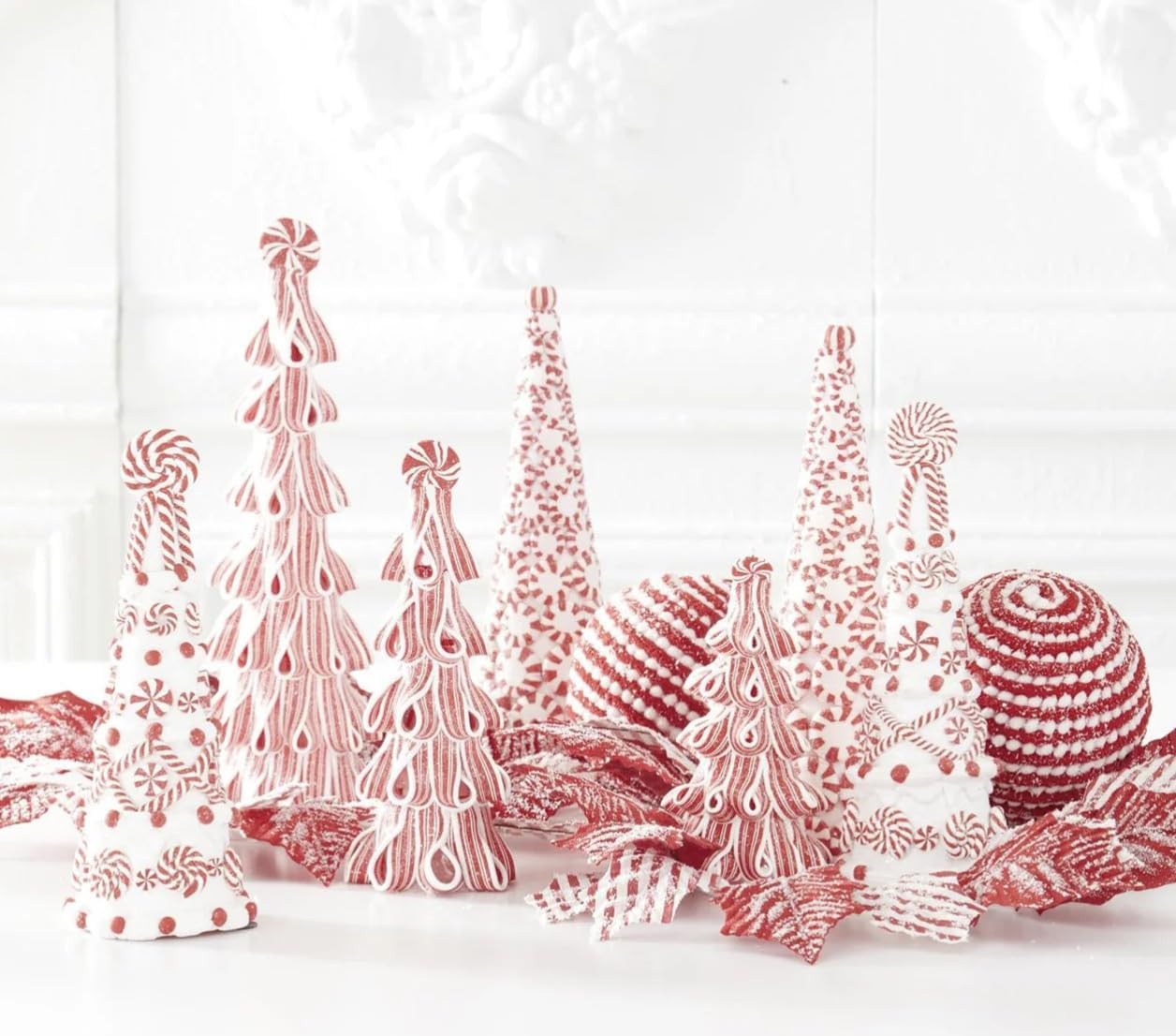 Gerson 2151010 Lighted Candy Cane Ribbon Decorative Tree, 18"