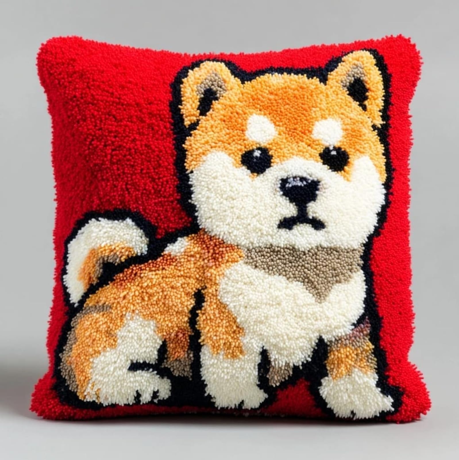 AxiangziK Latch Hook Cushion Kits for Adults,Cartoon Akita Inu