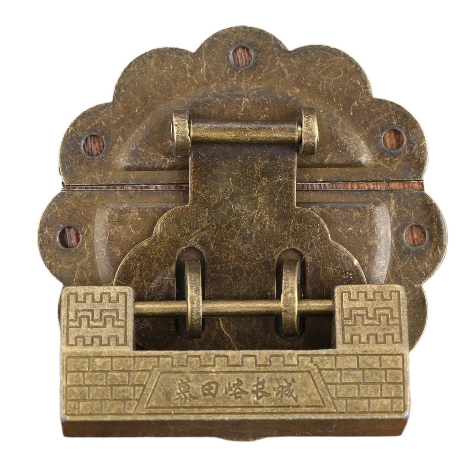 Fermoir à loquet en bronze antique pour boîte en bois et coffret vintage avec vis