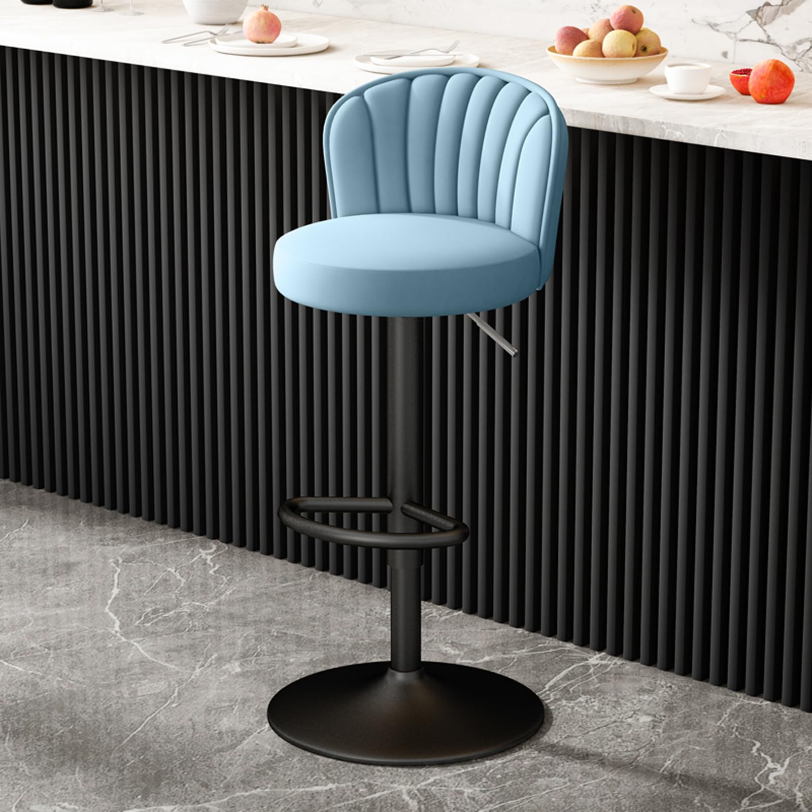 Tabourets de bar pivotants hauteur réglable sans accoudoirs design épuré pour îlot