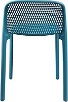 Vista 16 de CozyBlock Punch - Silla de comedor apilable perforada para interior y exterior, juego de 2 unidades (gris oscuro)