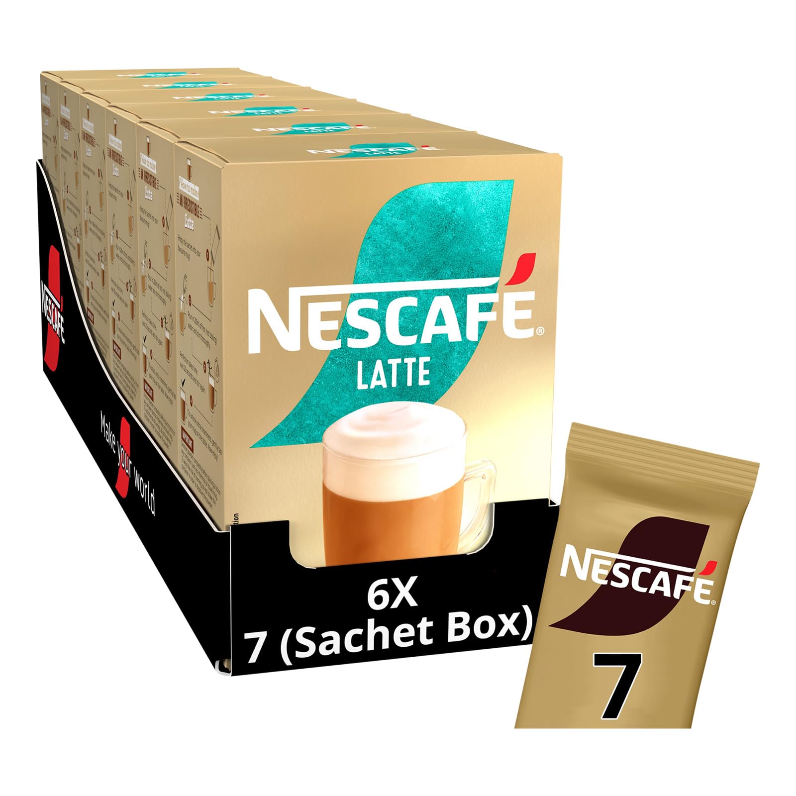 Amazon.com : NESCAFÉ LATTE Instant Coffee Sachets x7 (Pack of 6