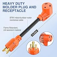 Vista 6 de Nilight Cable Adaptador Generador RV 30 Amperios a 30 Amperios 3 Clavijas Cobre Puro Resistente Bloqueo Giratorio Enchufe Macho 10 Calibre Alambre