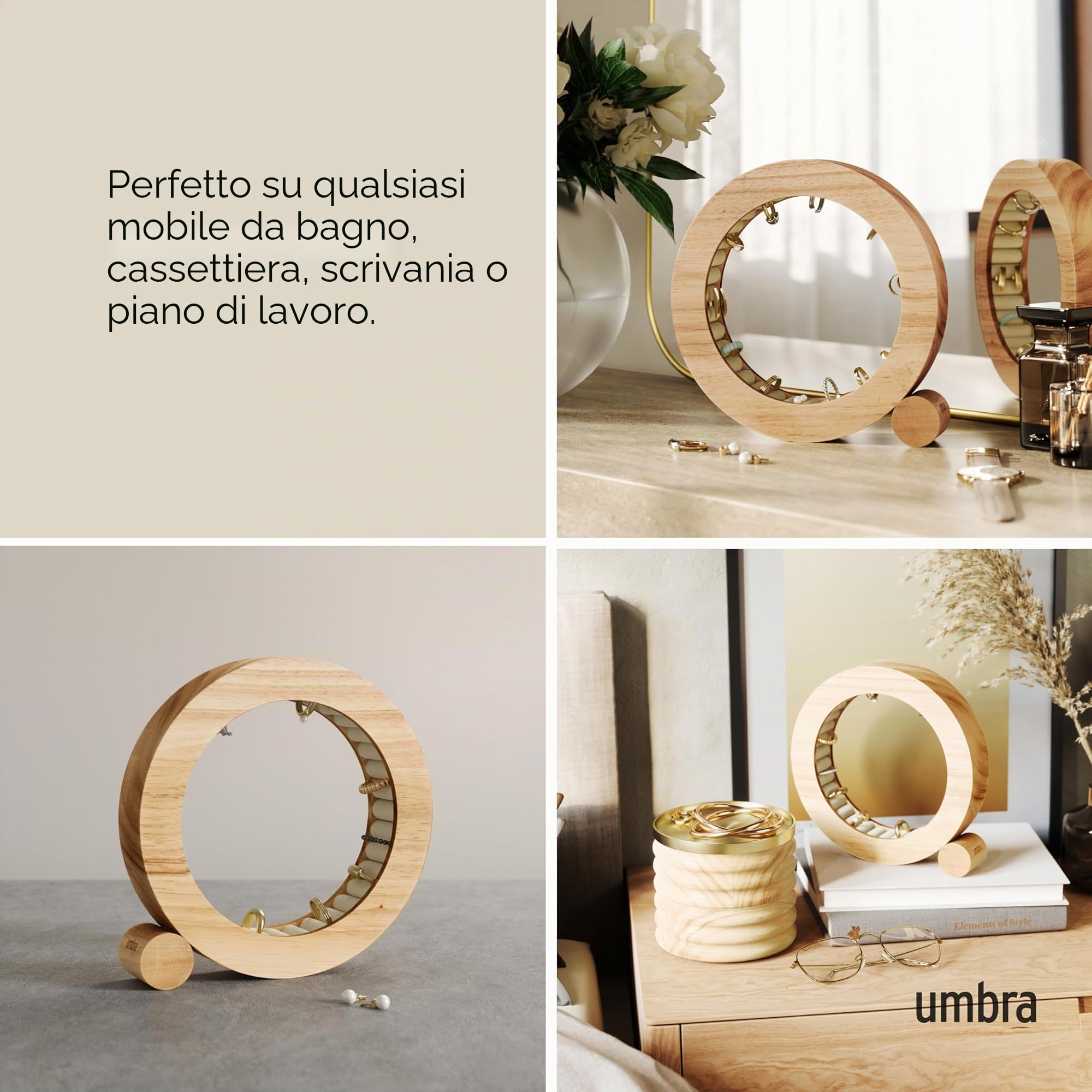 Umbra Ferris - Organizer per Gioielli, in Legno, Naturale, Naturale