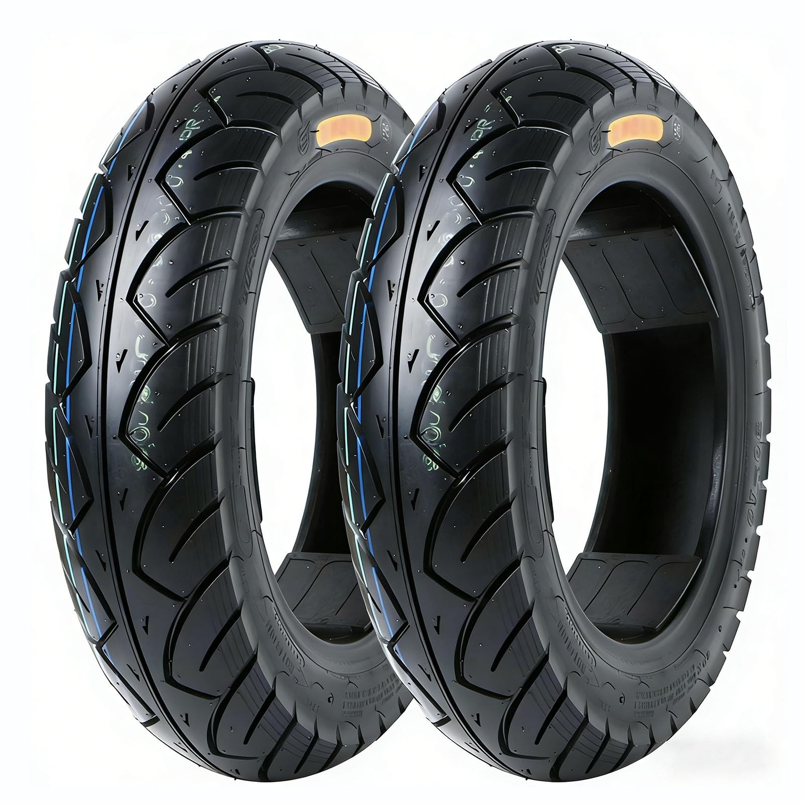 2PCS 90/90-10 50J Opon bez Wewnętrznej, 90/90/10 Rury Wysoka Przyczepność Odporna na Przebicia Czarne 8 Wzorów Bieżnika dla Skuterów i Motocykli(A)