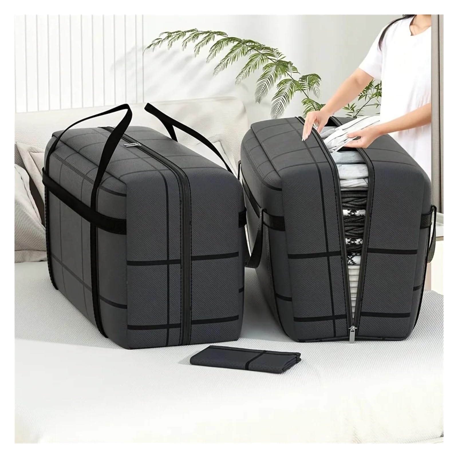 Organizer Viaggio Borsa da viaggio multifunzionale, borsa spessa, trasloco, pieghevole e impermeabile, valigia(L)