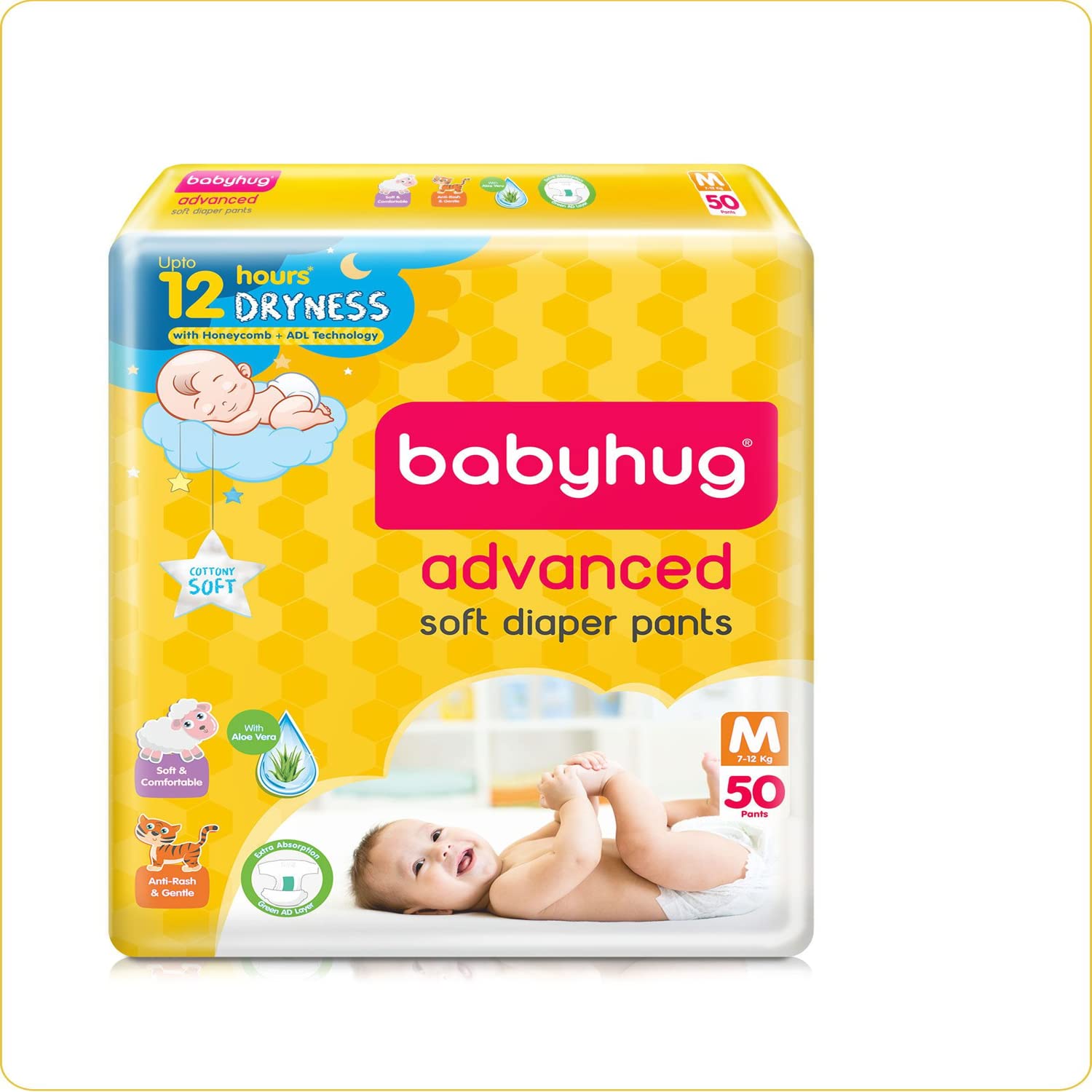 Babyhug Polyethylene Advanced Pant Style Diapers Medium (M) Size - 50 Pieces-image-5