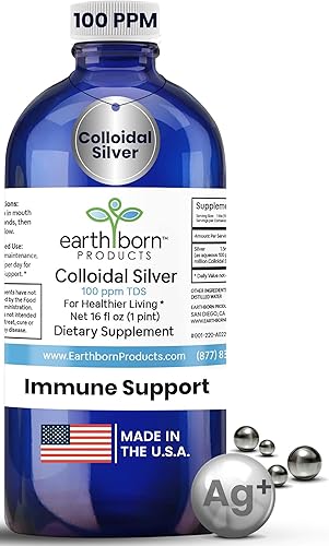 Miniatura 11 de Earthborn - Líquido de plata coloidal (2 onzas) 100 PPM y agua de plata monatómica 99.999% pura, suplemento coloidal de plata natural para apoyo