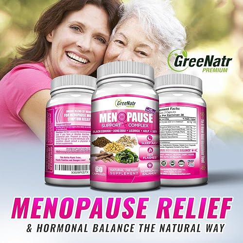 Miniatura 9 de GreeNatr Suplementos para la menopausia para mujeres – Suplementos de perimenopausia para mujeres con Dong Quai y Cohosh negro para la menopausia