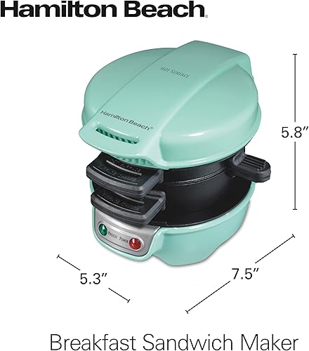 Vista 15 de Hamilton Beach 25475 Máquina de sándwiches de desayuno, color gris, individual, Negro
