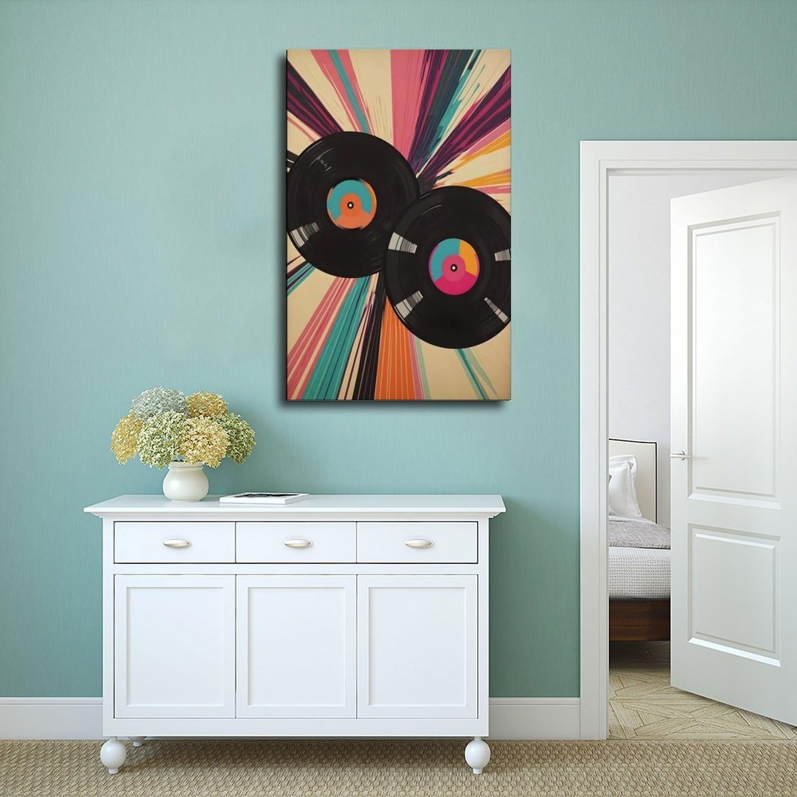 Poster su tela con musica pop art, decorazione per camera da letto, ufficio, camera da letto, regalo, 50 x 75 cm