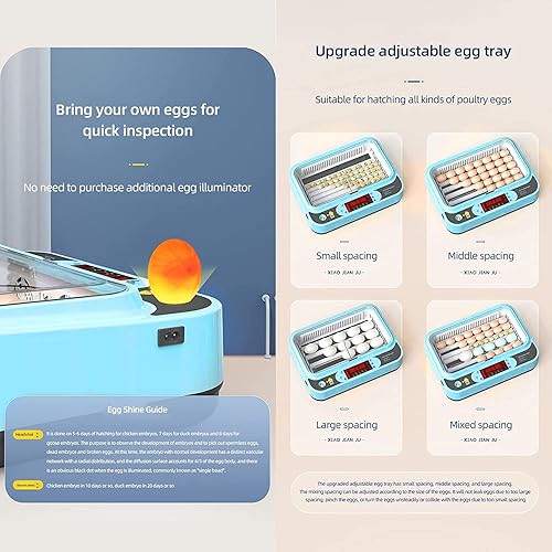 Miniatura 4 de 12 incubadoras de huevos para pollos, incubadora automática para incubación de huevos, máquina de criar pollo con giro automático de huevos, adición