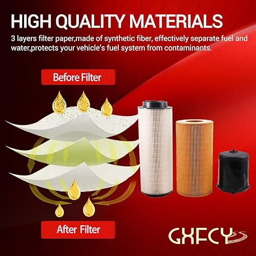 Miniatura 3 de 1852006 Filtro separador de agua de combustible 1922496 Filtro de aceite 1948921 Filtro de aceite compatible con MX11 MX13 EPA13 Motor Peterbilt DAF