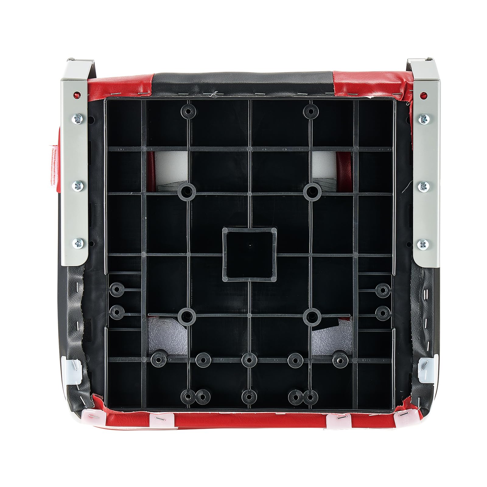 VEVOR Sedile per Barca Yacht Schienale Alto, Sedile Pieghevole per Barca Cuscino in Spugna Ispessita Pelle in PVC Impermeabile, Cerniere in Lega di Alluminio, Sedile per Navi, Nero Rosso 2 Pz