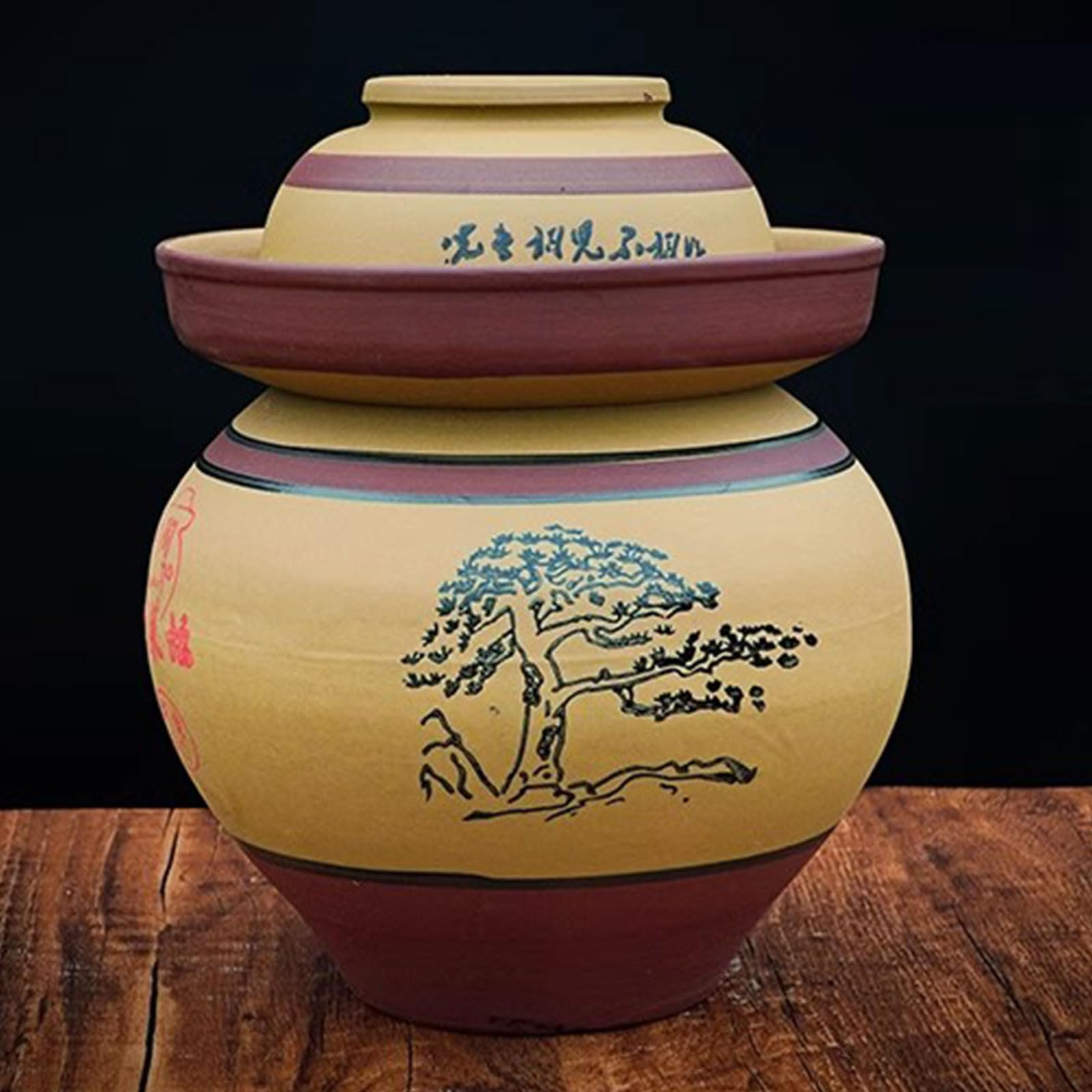 Słoik fermentacyjny z pokrywką z uszczelką wodną, Tradycyjne chińskie porcelanowe słoiki na kiszonki, Ceramiczny garnek do fermentacji, gliniany garnek kuchenny,11kg