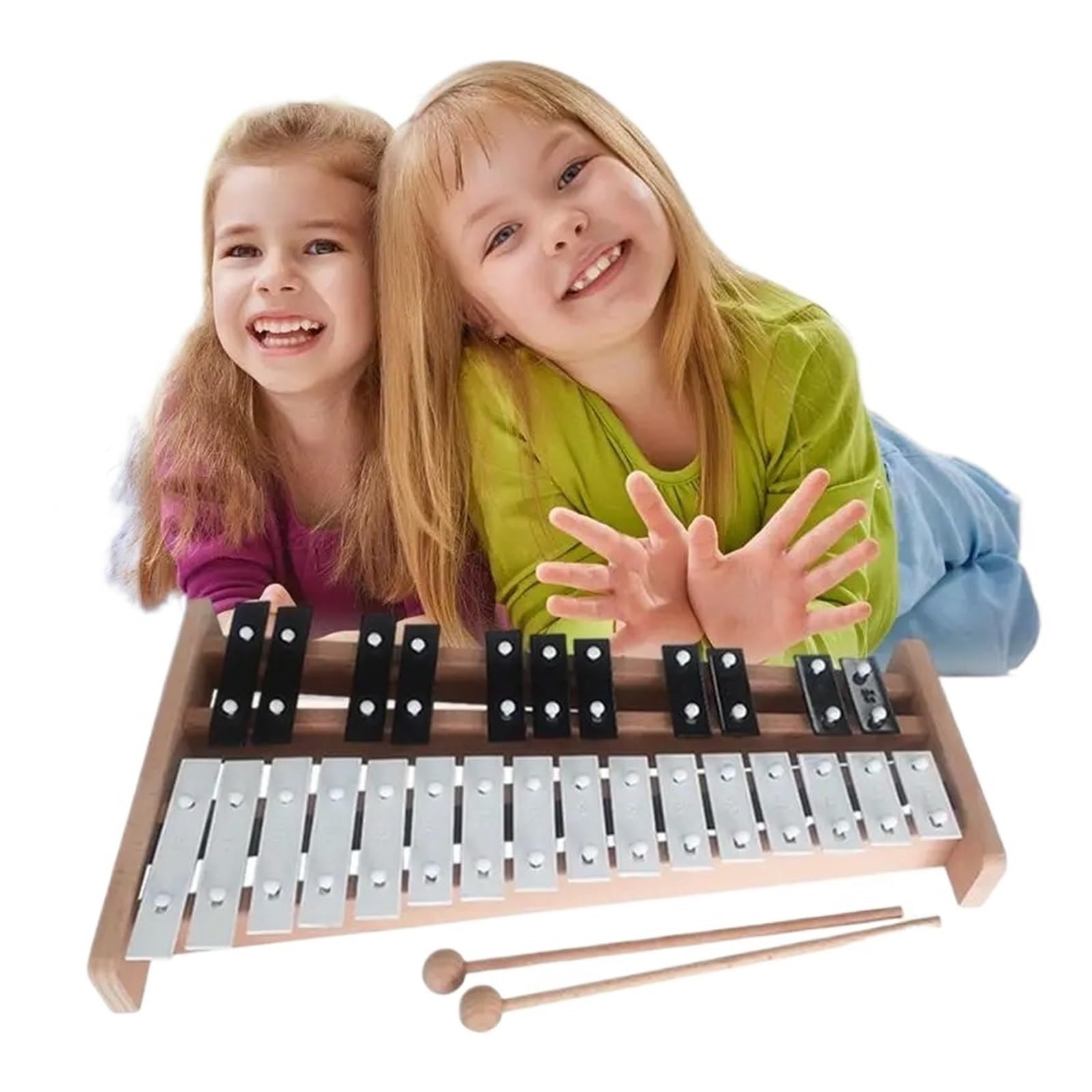 Xilofono Xilofono a 27 note | Musicale a percussione colorato con campana a mano(Color4)