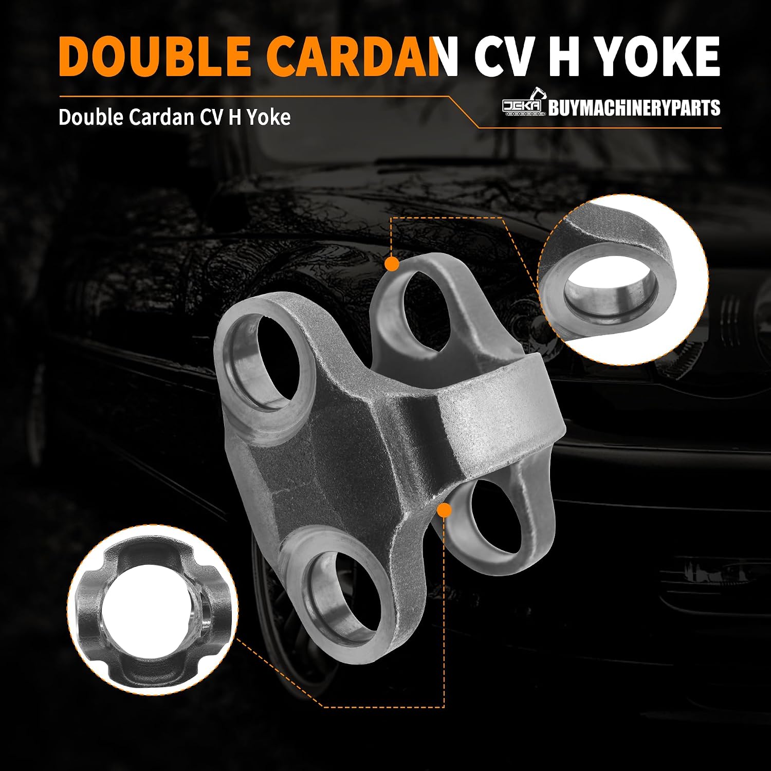 Driveshaft Double Cardan CV H Yoke 2-26-497 Center Yoke N2-26-367 CV H Yoke for 1330 Series U-Joint Compatible with ​JEEP CJ5-8, Wrangler, Cherokee