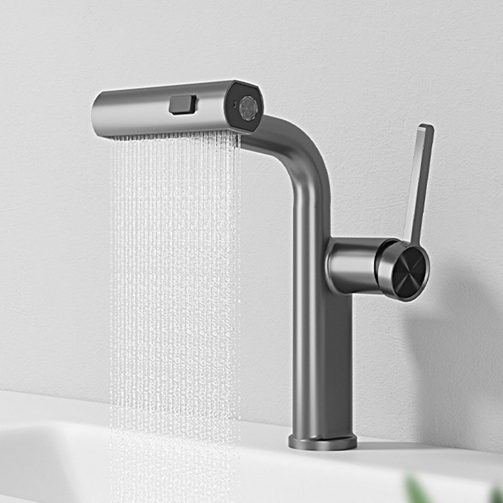 Generico Rubinetto da Bagno Miscelatore per Lavabo Cascata Miscelatore Estraibile per Lavabo da Bagno Rubinetto Monocomando per Lavabo da Bagno 2 modalità Ottone Cromo
