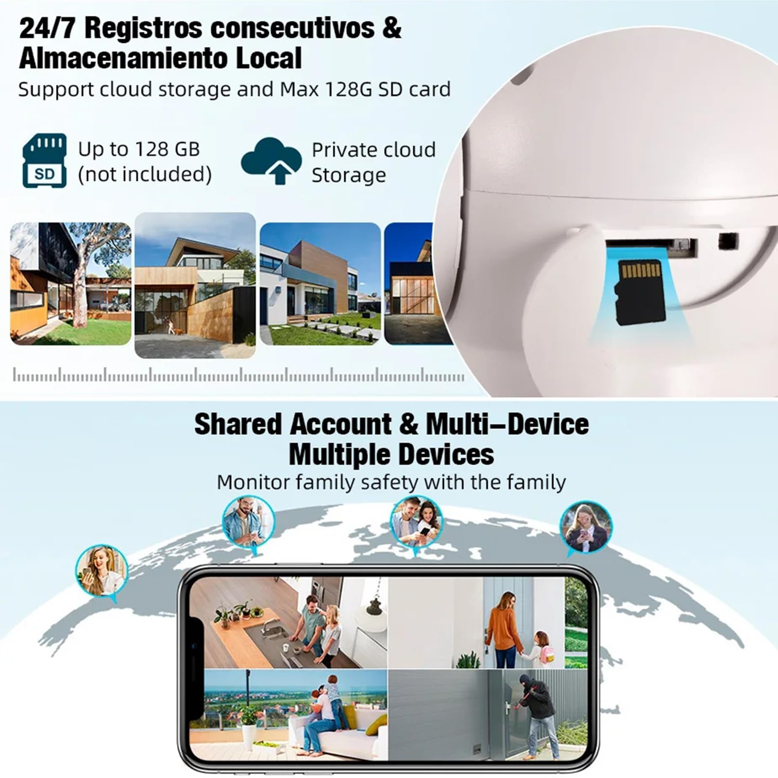 Cámara IP Tuya WiFi de Doble Lente de 5MP+5MP, cámara de Seguridad Exterior con visión Nocturna, Seguimiento automático PTZ y Audio bidireccional para videovigilancia,Camera
