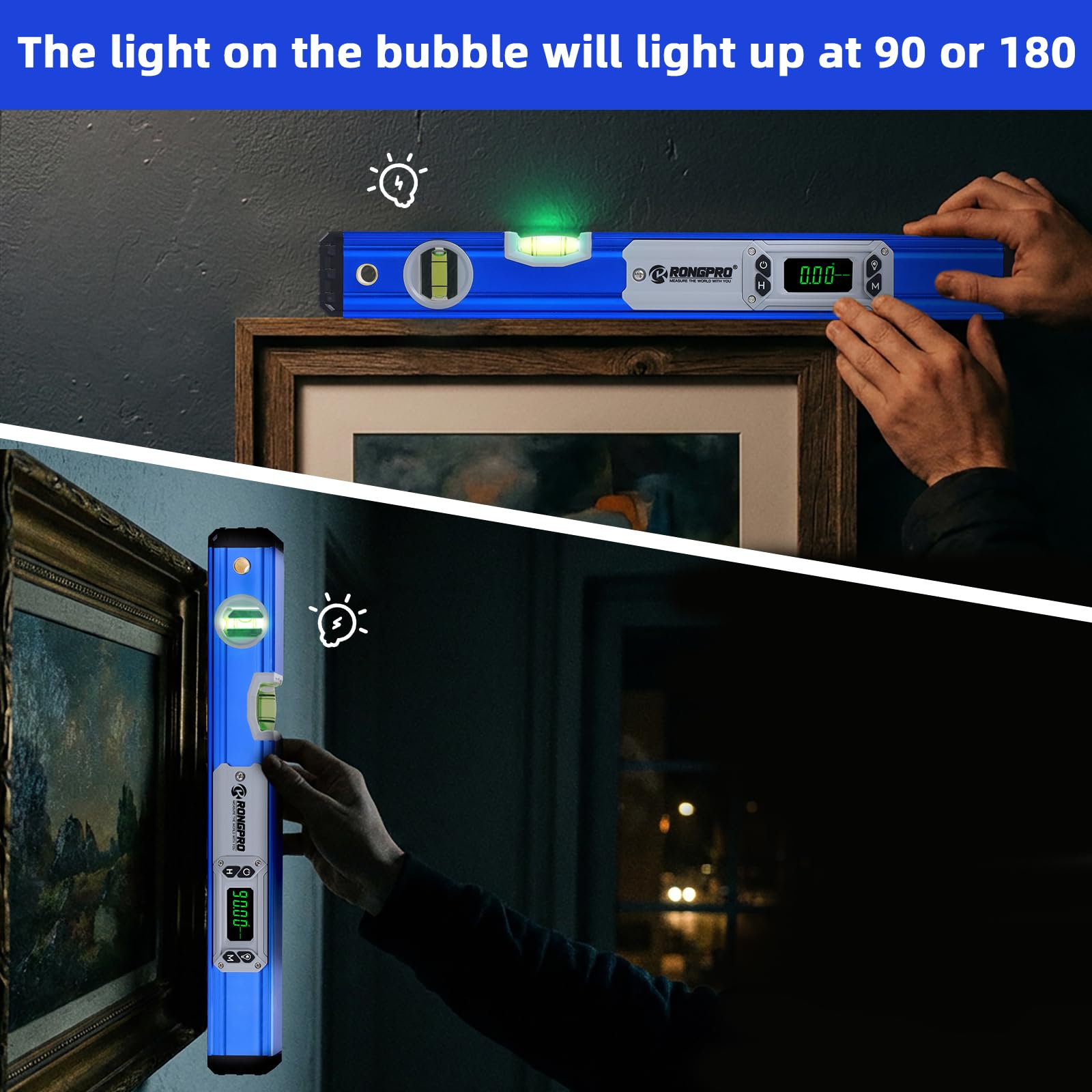 RONGPRO 16" Digital Level - LCD & Bubble -4 RONGPRO 16" Digital Level - LCD & Bubble -4