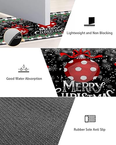 Miniatura 2 de Tapete de baño de bola de Navidad para bañera, antideslizante, de secado rápido y absorbente, tierra de diatomeas, para ducha, fregadero de cocina,