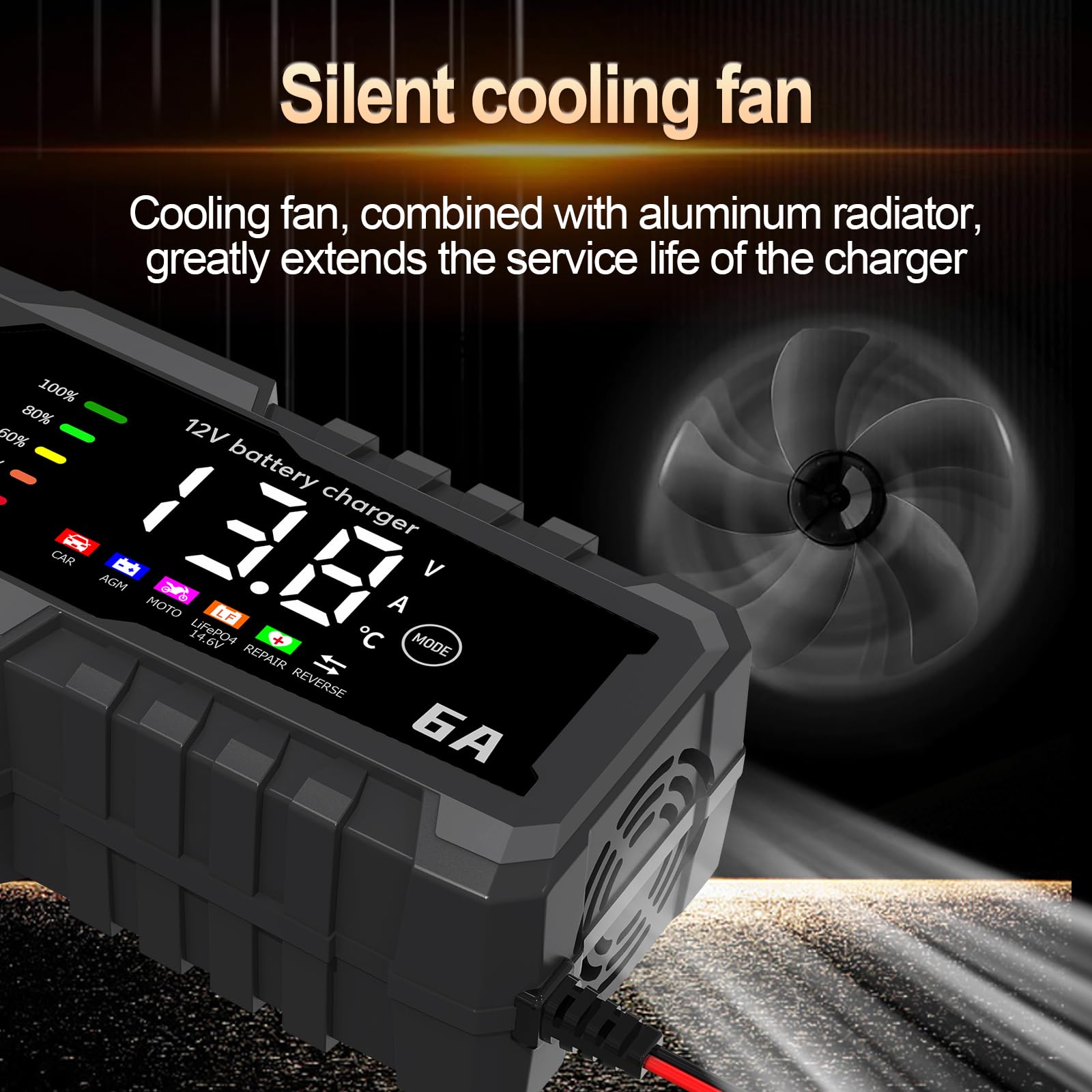 Caricabatteria Auto YONHAN 6A/12V - Per LiFePO4 E Piombo, Con Display LCD - Foto 13