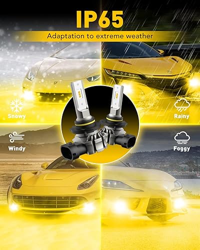 Vista 20 de AUXITO Bombillas LED antiniebla H11/H8/H16 o DRL, 6000 lúmenes, luz amarilla ámbar de 3000 K, 300% de brillo, chips LED CSP antiniebla de repuesto