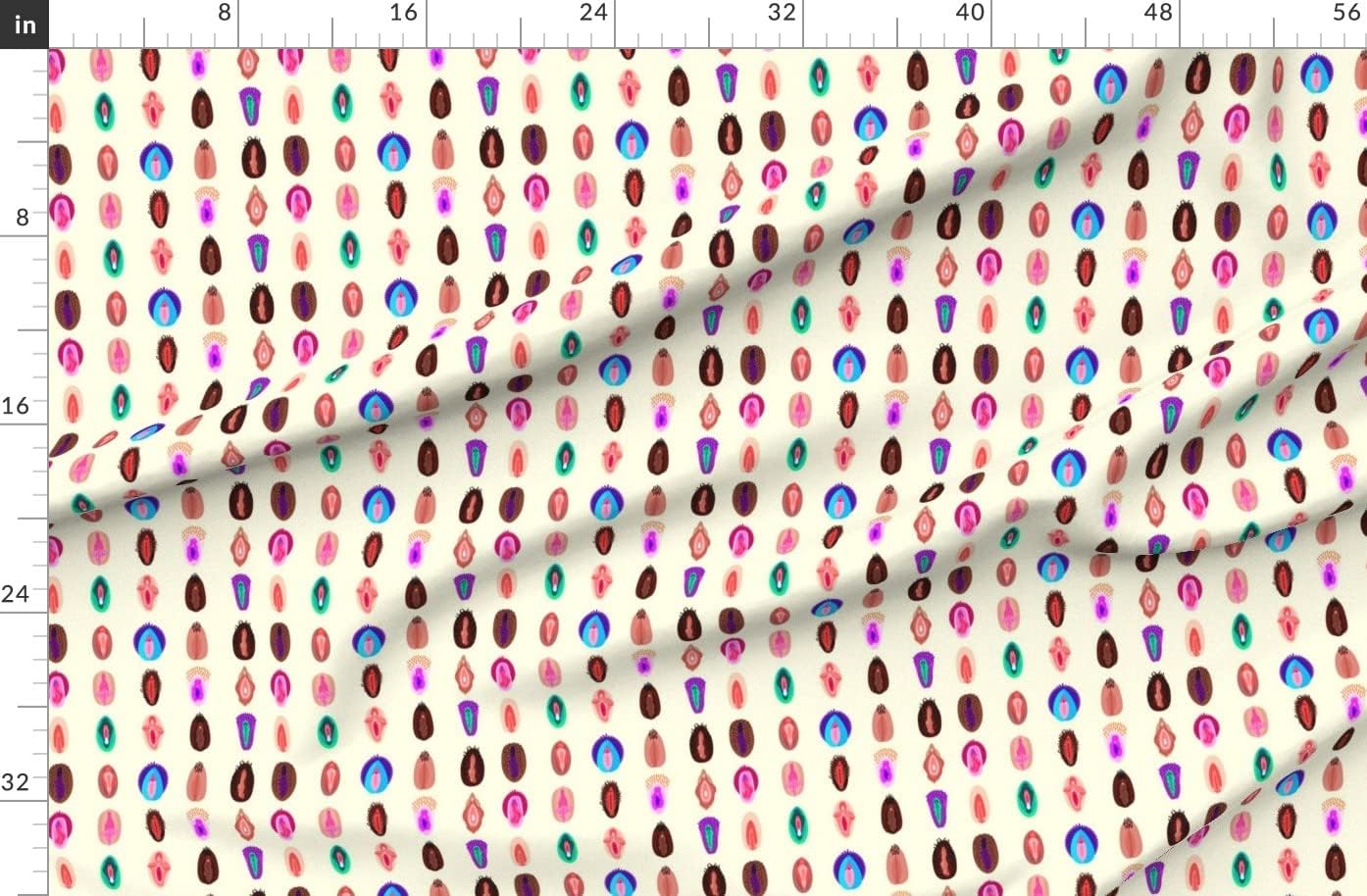 Spoonflower Fabric - Purple Pink Large Women Girl Power Uterus Womb Female Anatomy Printed on Organic Cotton Sateen Fabric by The Yard - Sewing Quilting Apparel Home Decor