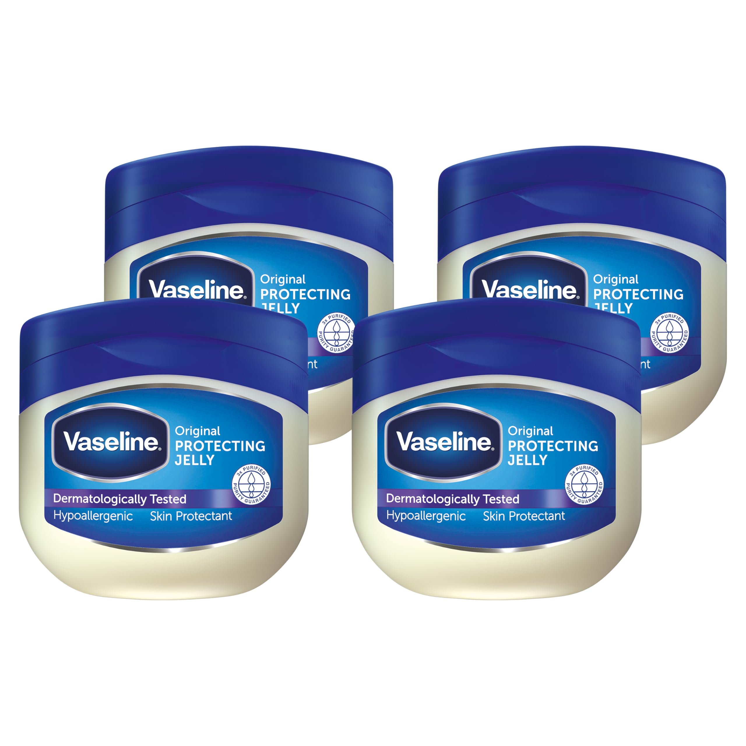 Vaseline Original Skin Protectant, Skin Care for Cracked, Dry Skin and Eczema Relief 4 x 100 ml