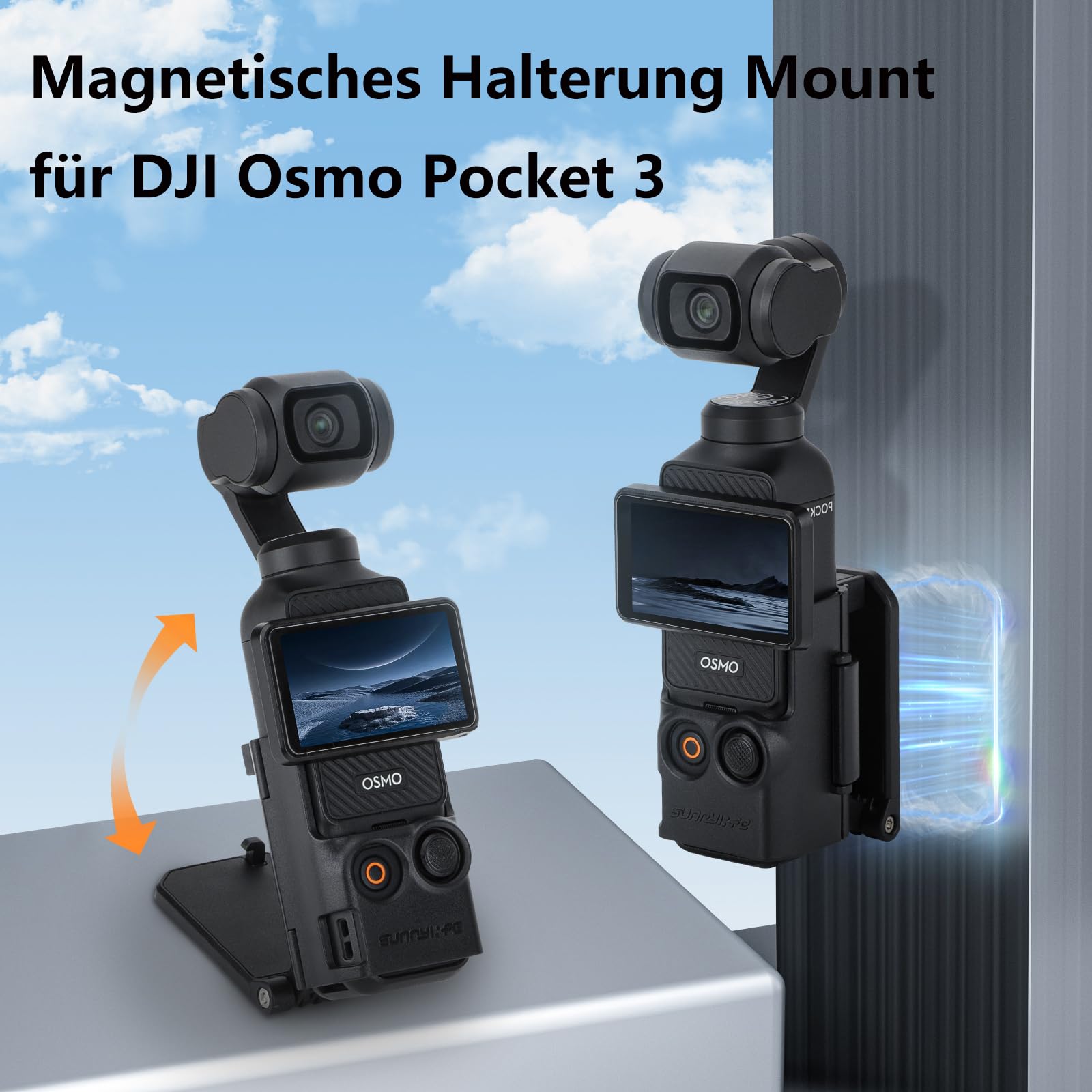 ZJRXM Support De Sac à Dos Pour DJI Osmo Pocket 3, Accessoires Pour Sac à Dos Avec Support Adaptateur Pour DJI Osmo Pocket 3
