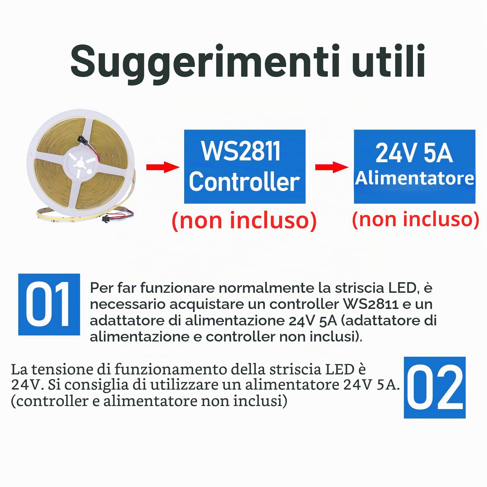 GOMING 24V 10M WS2811 Striscia LED COB Bianco Freddo 6000K 360LED/M CRI 93+ | Effetti di Acqua Corrente IP20 Non Impermeabile LED Light per la Decorazione Domestica(Alimentatore e Controller non Inclusi)
