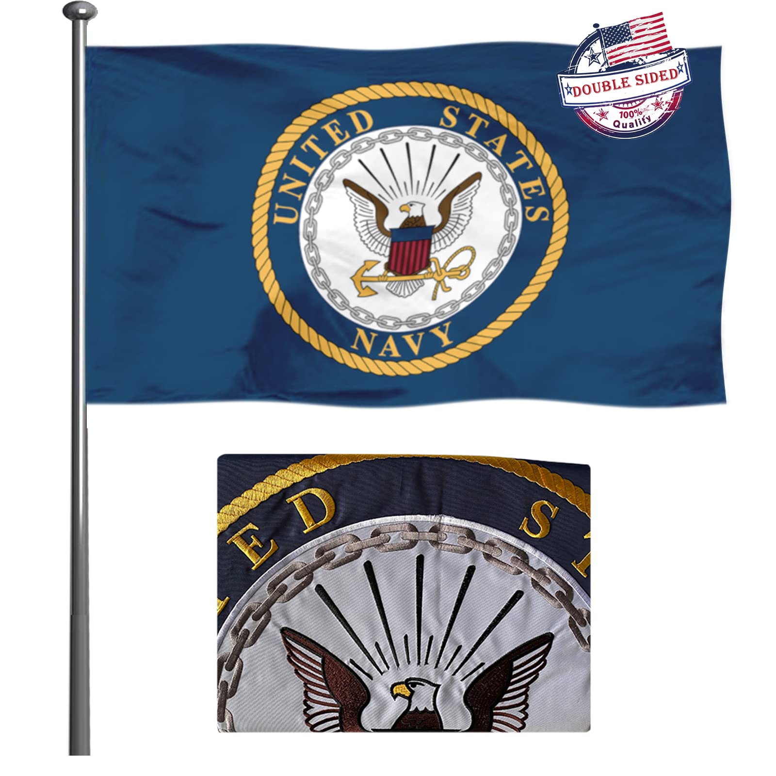 Air Force Double Sided 3×5 Flag Embroidered Nylon - I AmEricas Flags Air Force Double Sided 3×5 Flag Embroidered Nylon - I AmEricas Flags