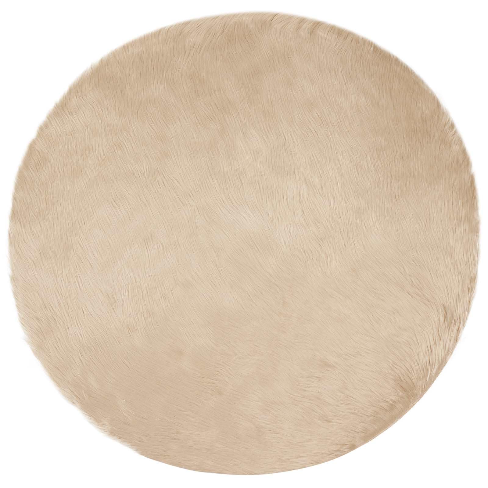 Tappeto in pelliccia di pecora sintetica, rotondo, Ø 160 cm, beige