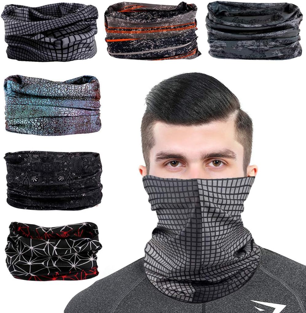 Toes Home 6PCS Outdoor Headband Elastic Seamless Bandana Neck Gaiter Scarf Sport Headwear Boho Series for Yoga Hiking