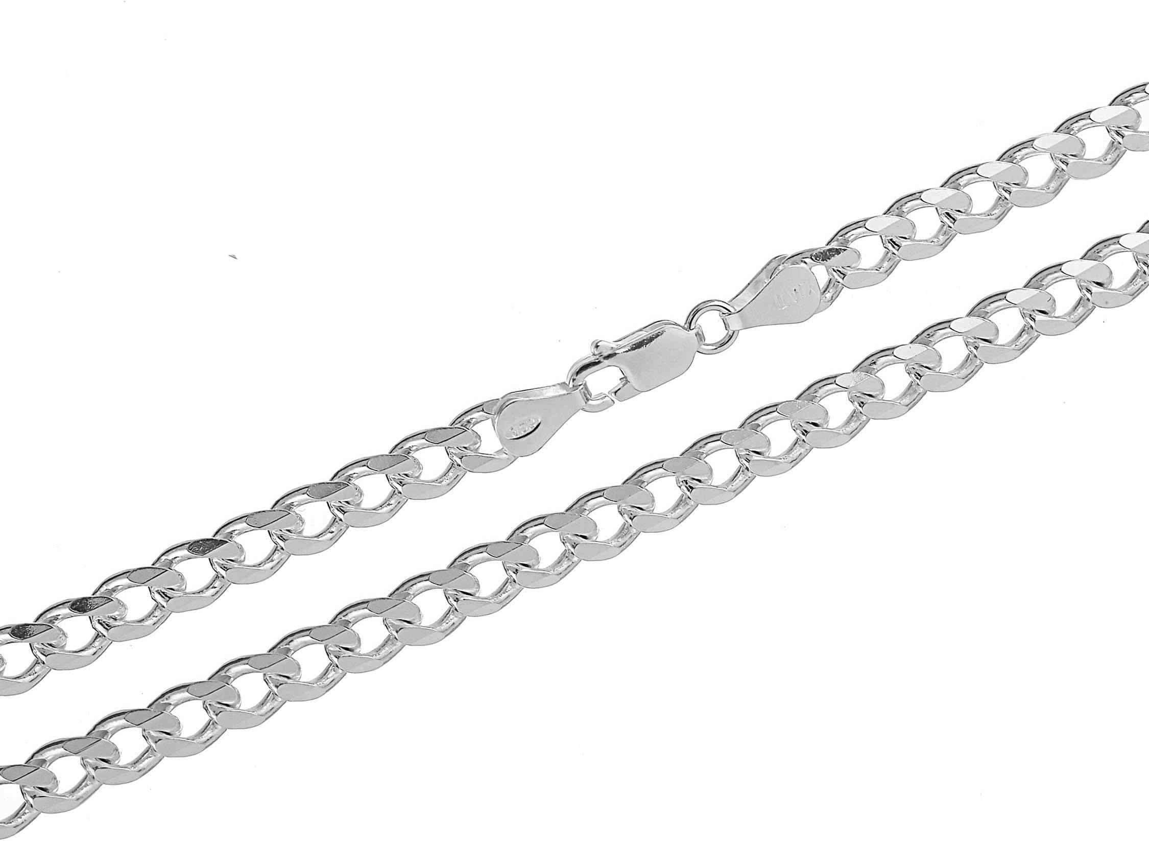 Sterling Silver 5.5mm Curb Link Chain for Men or Women Made in Italy by KEZEF Creations
