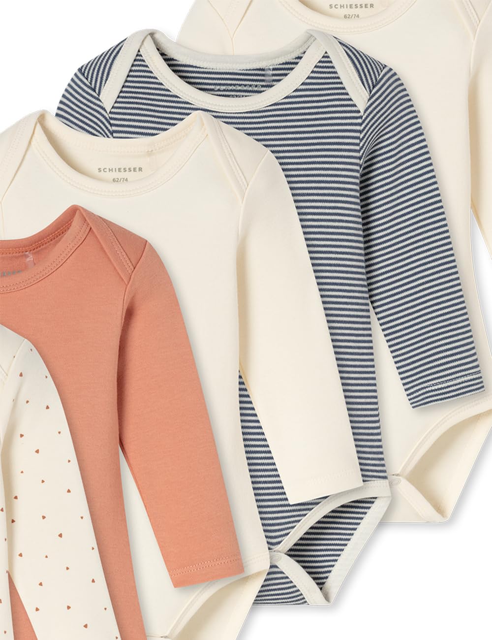 Schiesser Niemowlęta, uniseks, 5 sztuk, z długim rękawem – Baby Fine Rib
