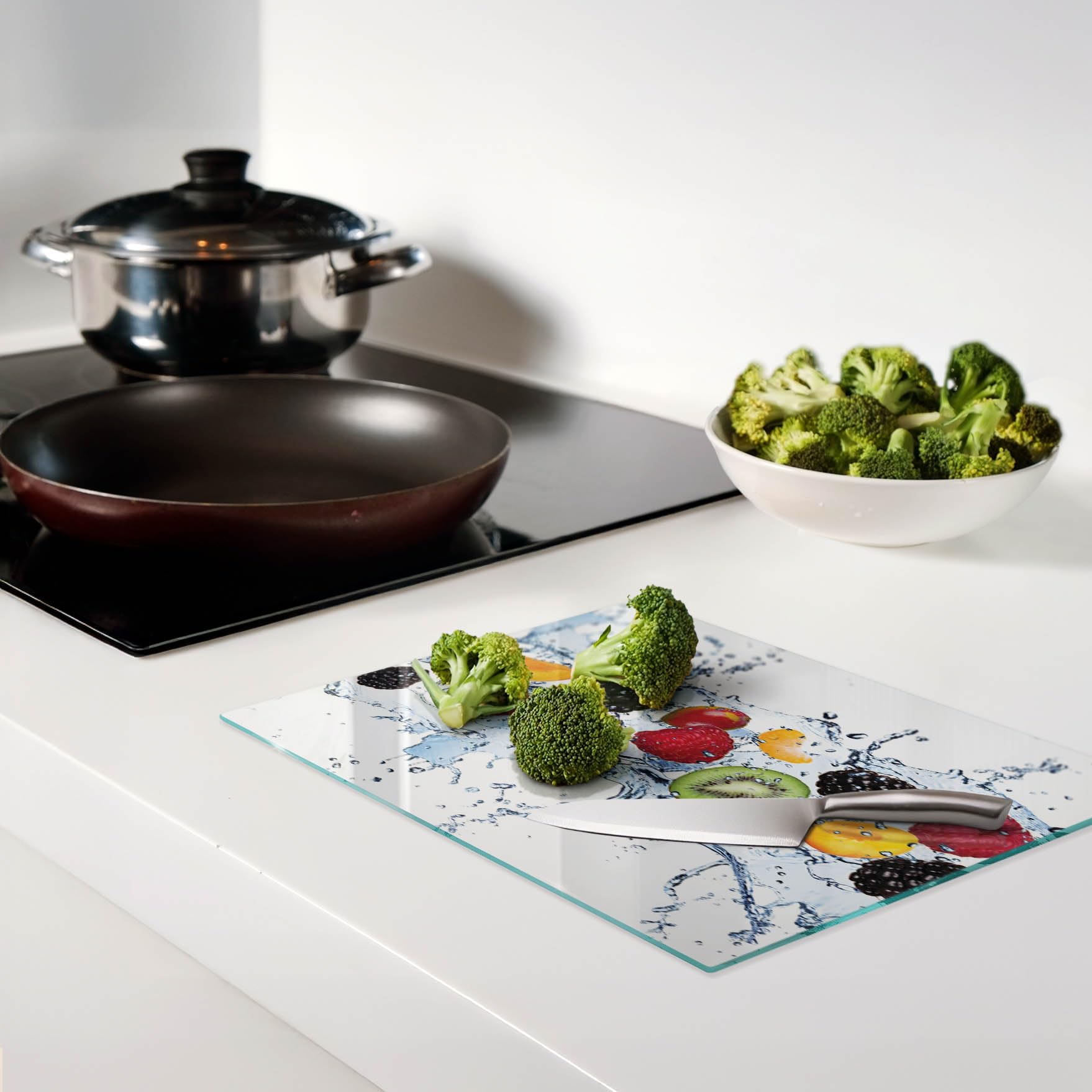 Modello termoresistente: Tagliere in vetro 40x30 cm Frutta Acqua