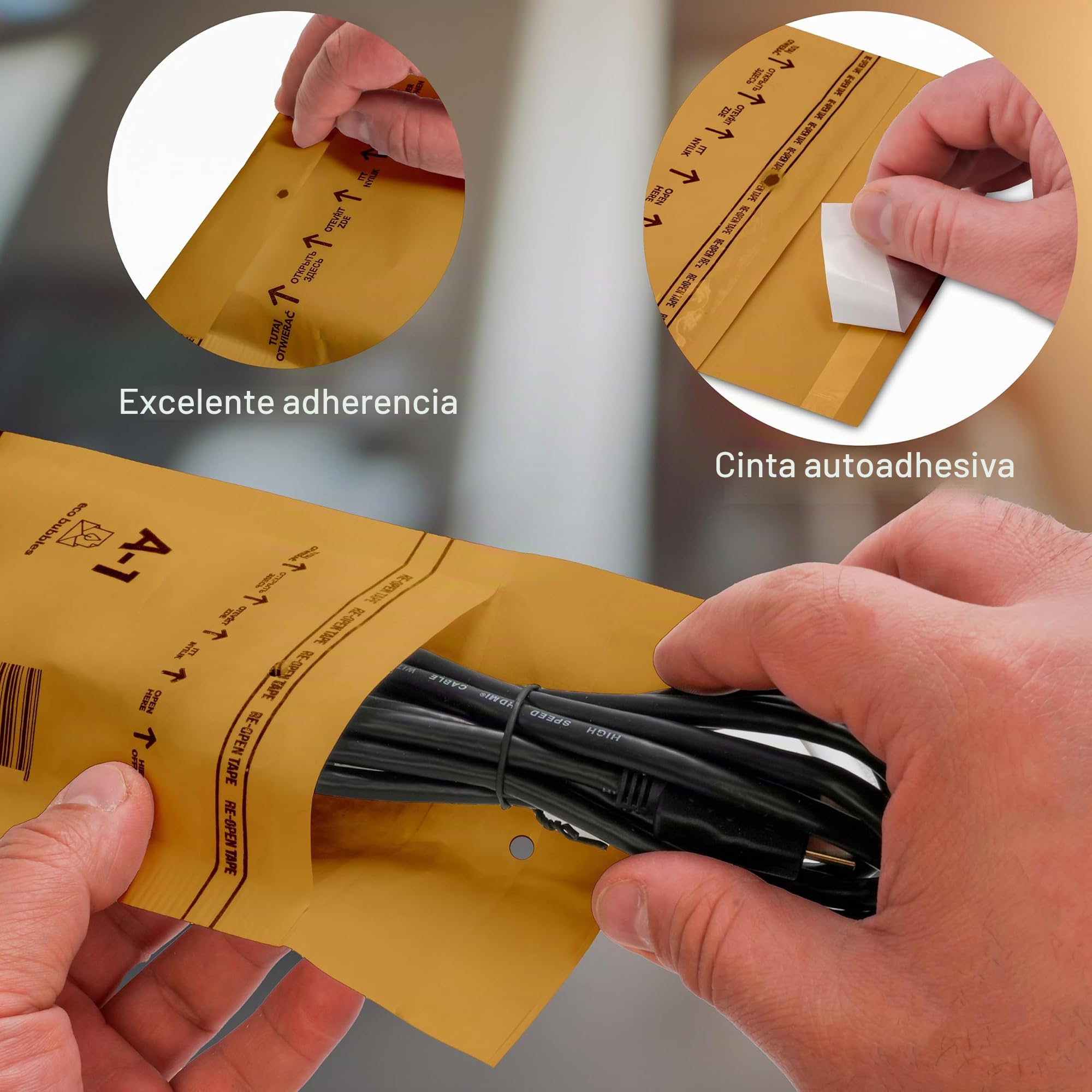 200 sobres acolchados con burbujas autoadhesivos, A1 (120 x 175 mm), cierre autoadhesivo, 200 unidades