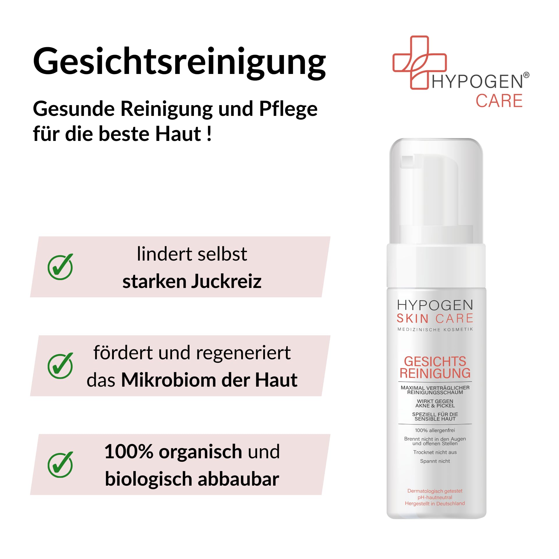 Erfolgsquote > 75% I Anti Akne-Set Gesicht I Klinisch bestätigt I Medizinische Kosmetik von HYPOGEN CARE