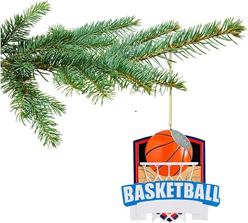 Miniatura 2 de Adornos de baloncesto, adorno de baloncesto 2024 para personalizar, idea de regalo de baloncesto, adornos de árbol de Navidad de baloncesto para
