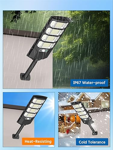 Miniatura 7 de 432LEDS - Farola solar para exteriores IP67Waterfroof, 6500K luces solares de inundación al aire libre del atardecer al amanecer, sensor de