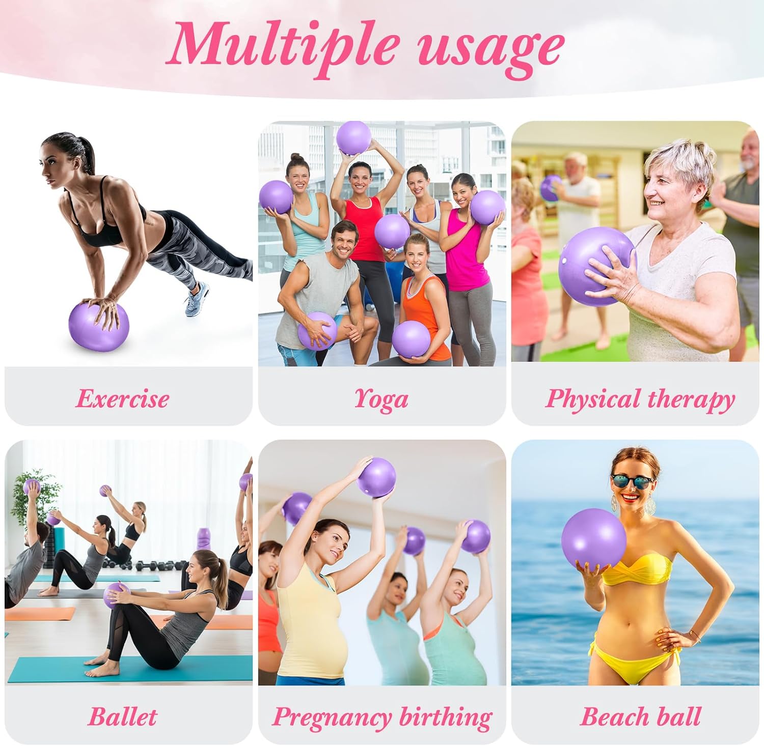 Sotiff 20 Pcs Small Exercise Pilates Ball Bulk 9 Inch Mini Yoga Ball Anti Burst and Slip for Stability Fitness Physical Therapy Stretching & Core Workout at Home Gym Class