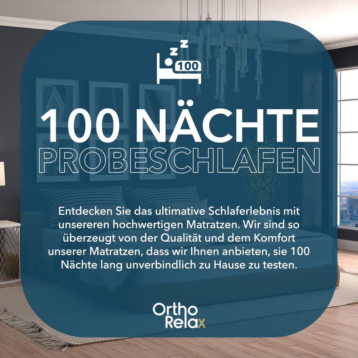 Ortho-RelaxMatratze 140x200cm, 19cm hoch, Härtegrad H2 & H3, 100-Nächte-Probeschlaf, wendbar, weiche & feste Seite, 7-Zonen-Spezial-Komfortschaum