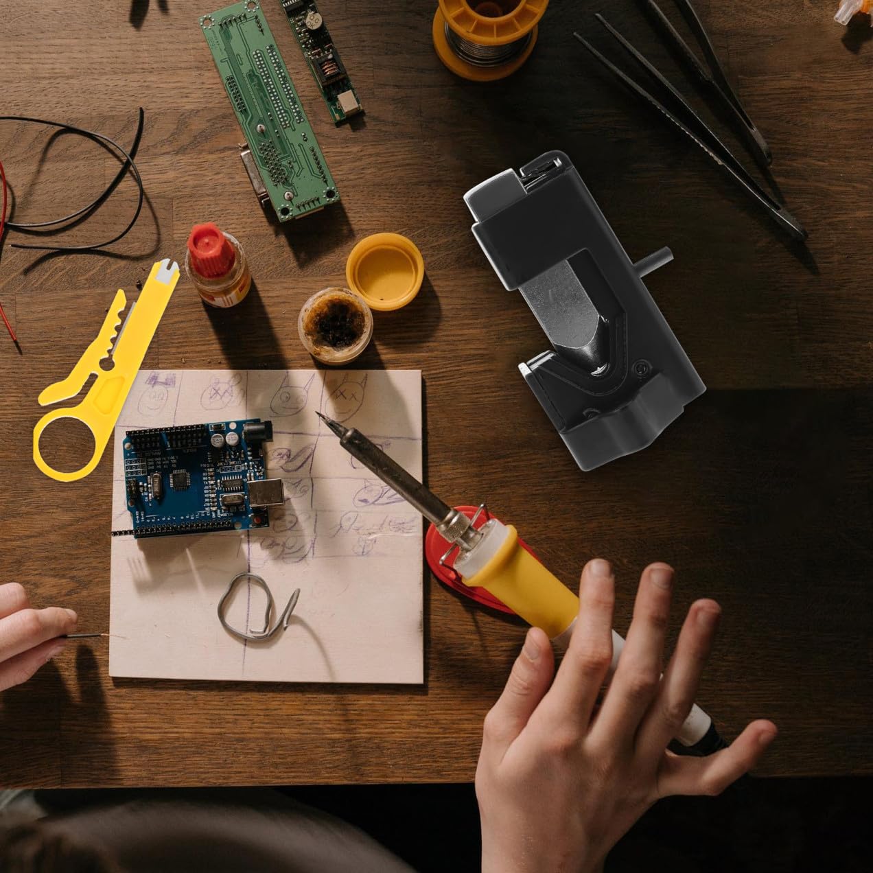 Yardenfun Juego de Herramientas de Crimpado para Terminales Eléctricos Crimpadora de Terminales de Batería y Cables de Anillo 1/0 Resistente Corrosión para Proyectos Marinos y Automoción