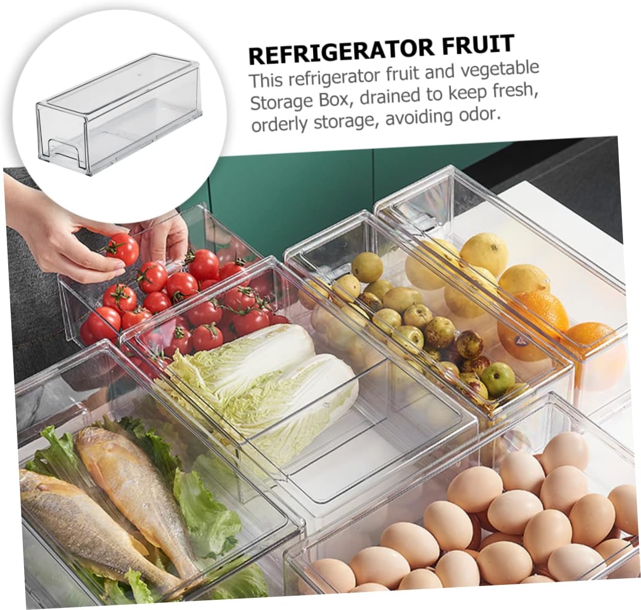 Refrigerator Storage Box Fridge Organizer Food Storage Containers Bins Fridge