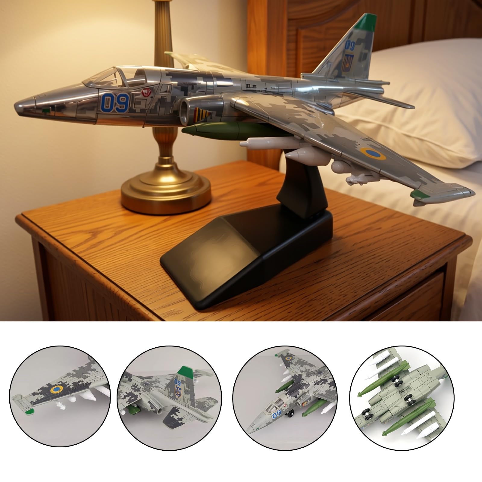 Modello aereo militare preassemblato Su-25 in scala 1:72 con espositore Regalo collezione perfetto for uomini, appassionati aviazione, espositore for decorazioni casa ufficio