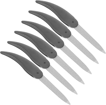 6 Pack Double Sided Foldable Nail File for Women, Black